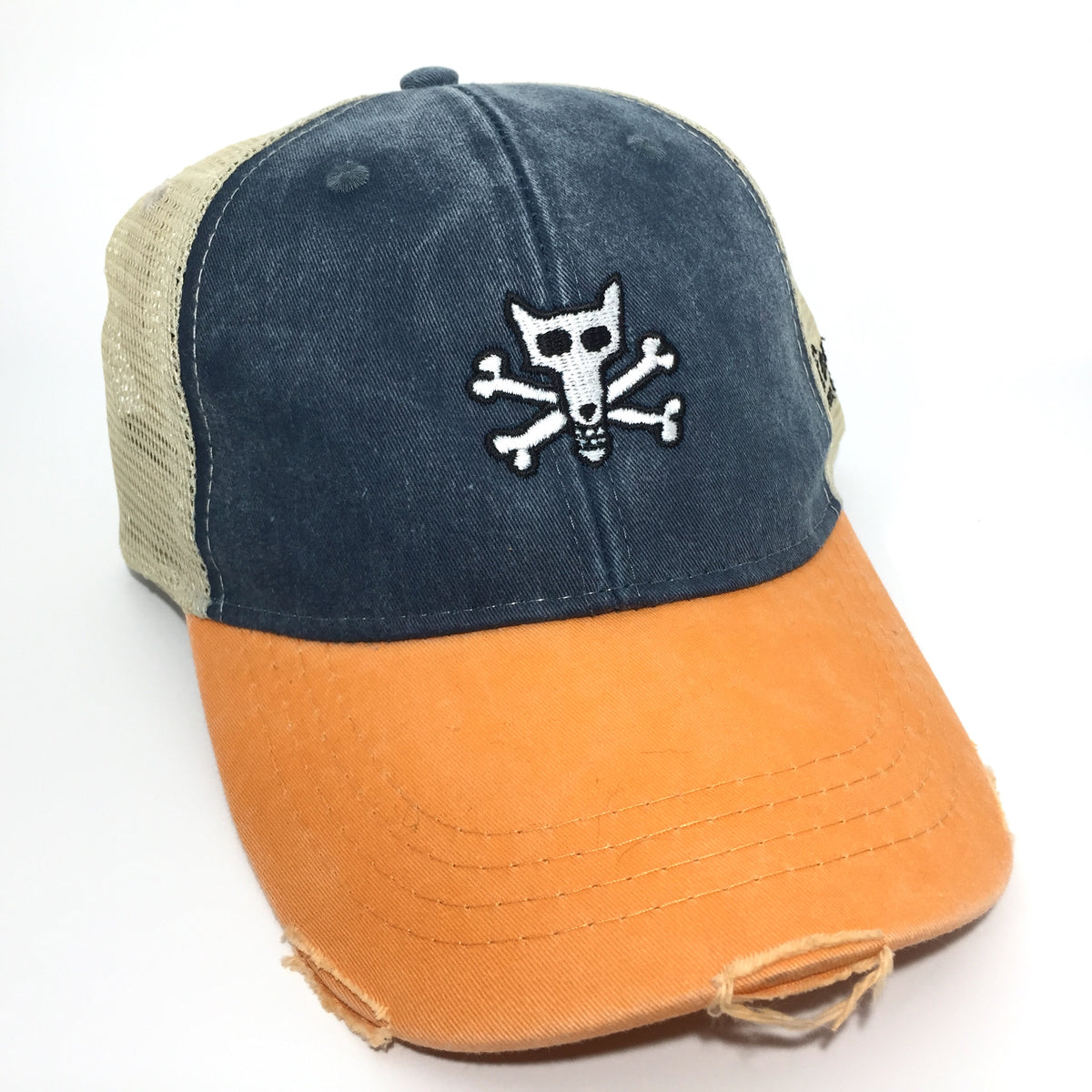 【SINNERS ATTIRE】 Distressed Trucker Hat Sinners Attire Black/Neon Yellow Distressed Trucker Hat