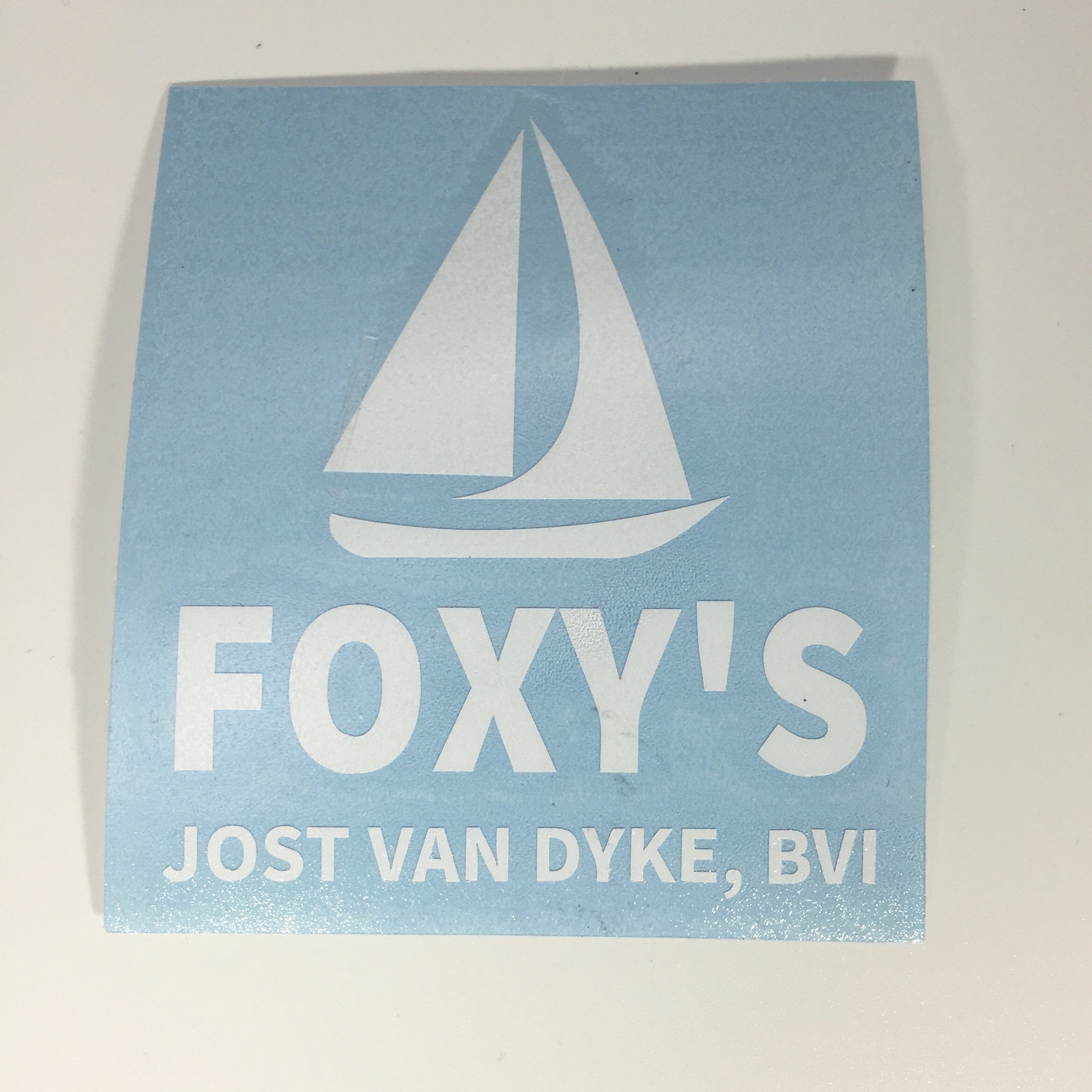 Foxy's ‘Sailboat' Transparent Back Sticker- Navy, Red, White