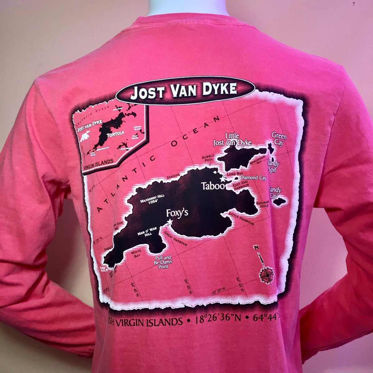 Foxy's 'JVD Custom Map' Long Sleeve Tee – Foxy's BVI