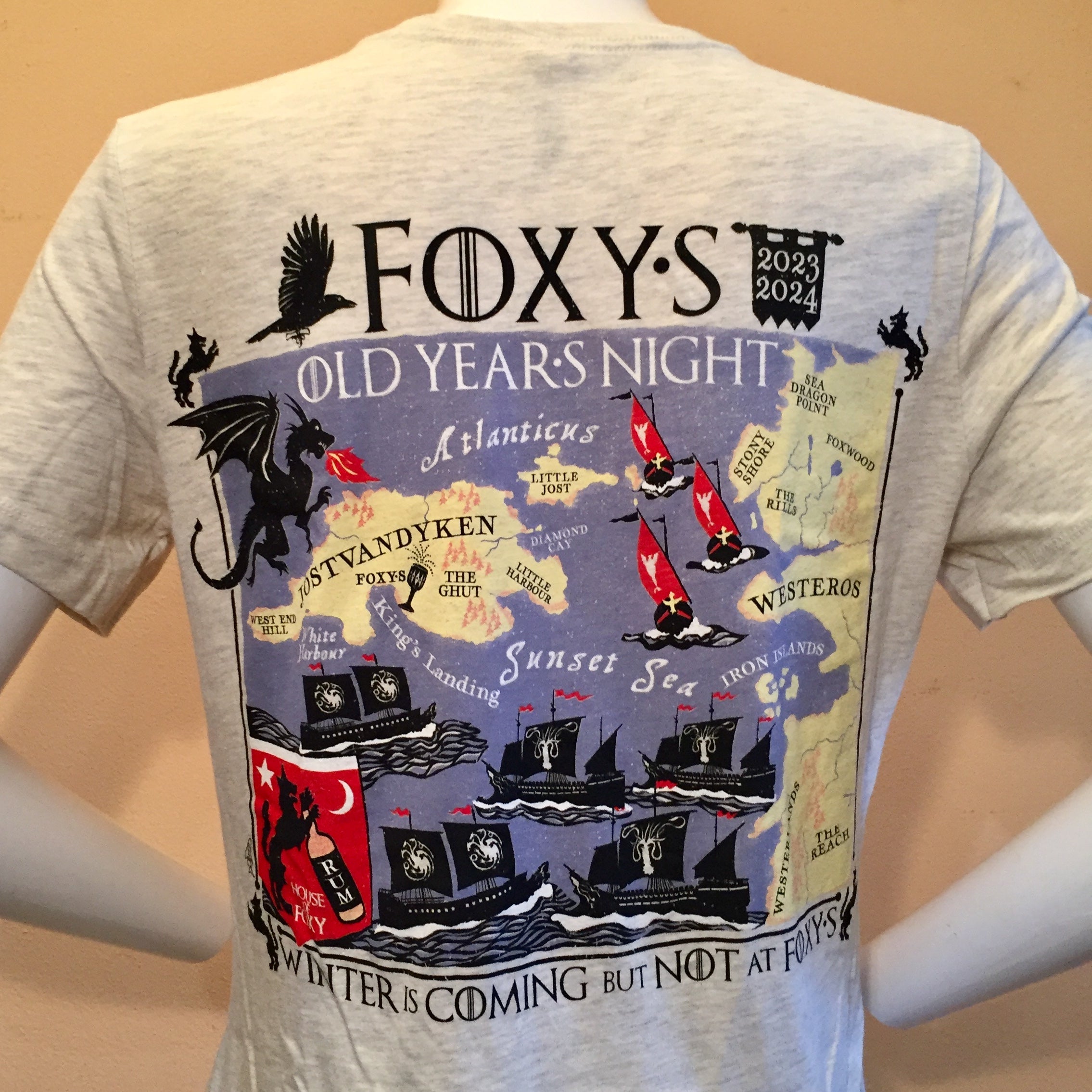 Foxy's Old Year's Night 23-24 'Game of Thrones- Map' Ladies Short Sleeve Tee