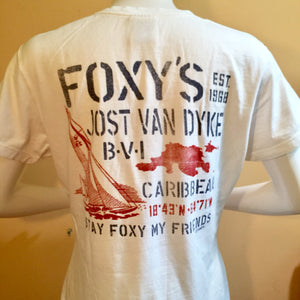 Foxy's 'Stencil Sail' Ladies Short Sleeve V-neck Tee