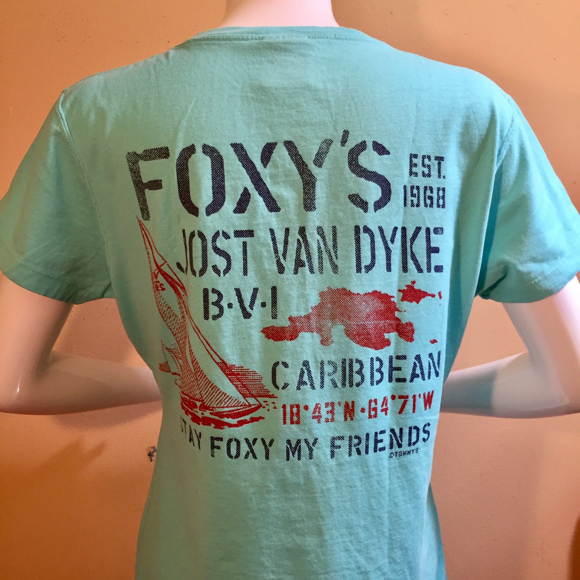 Foxy's 'Stencil Sail' Ladies Short Sleeve V-neck Tee