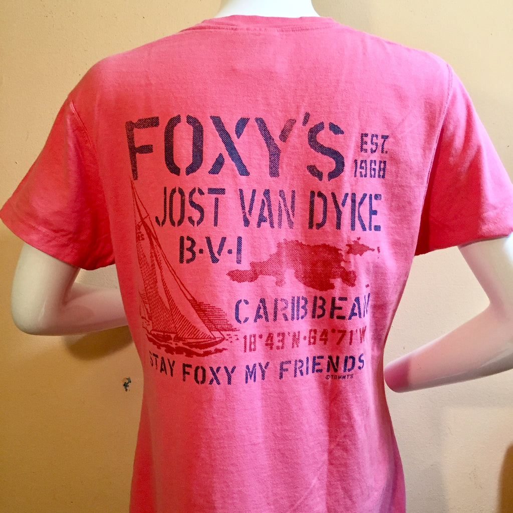 Foxy's 'Stencil Sail' Ladies Short Sleeve V-neck Tee