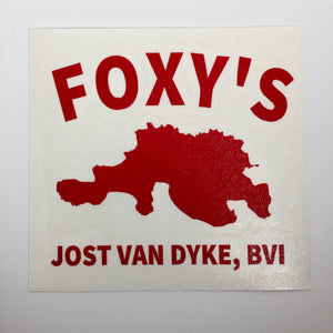 Foxy's ‘Jost Van Dyke' Transparent Back Sticker- Navy, Red, White
